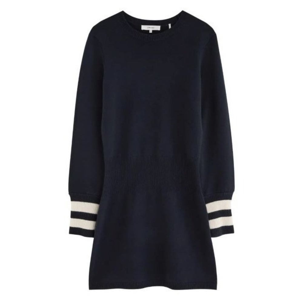 New Frame Sweater Dress Women's Size Medium Navy‎ Stripe 100% Cashmere Club $998